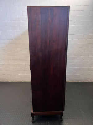 Elegant Vintage Dark Wood Triple Wardrobe