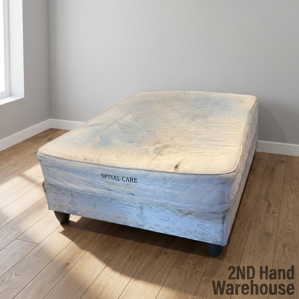Mattress & Divan Base Set - Used Comfort- Mattress and base both are damaged