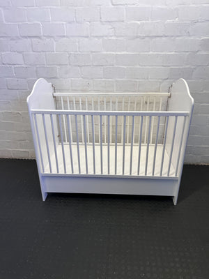 Classic White Baby Crib with Storage Drawer