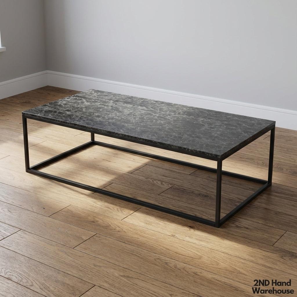 Modern Industrial Stone-Look Coffee Table