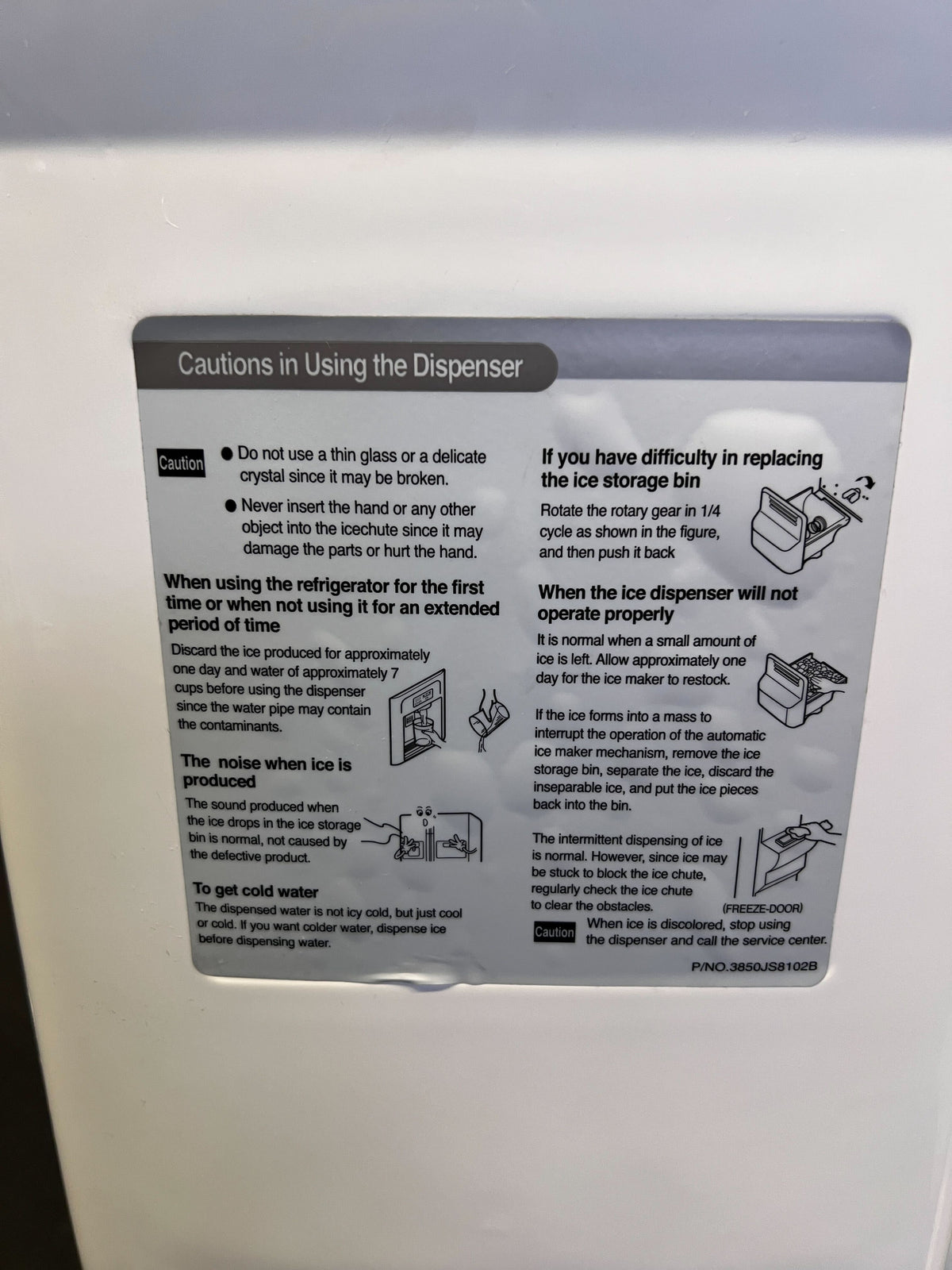 LG Side-by-Side Fridge Freezer with Water & Ice Dispenser - Silver - Some small rusting