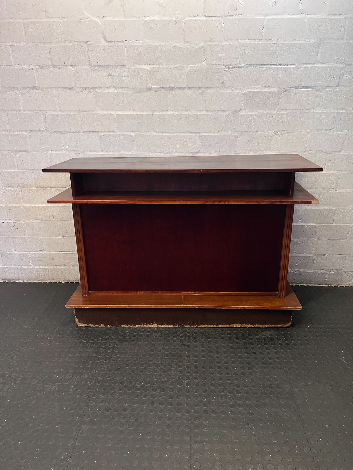 Retro Tiered Wooden Storage Cabinet | Mid-Century Style Sideboard