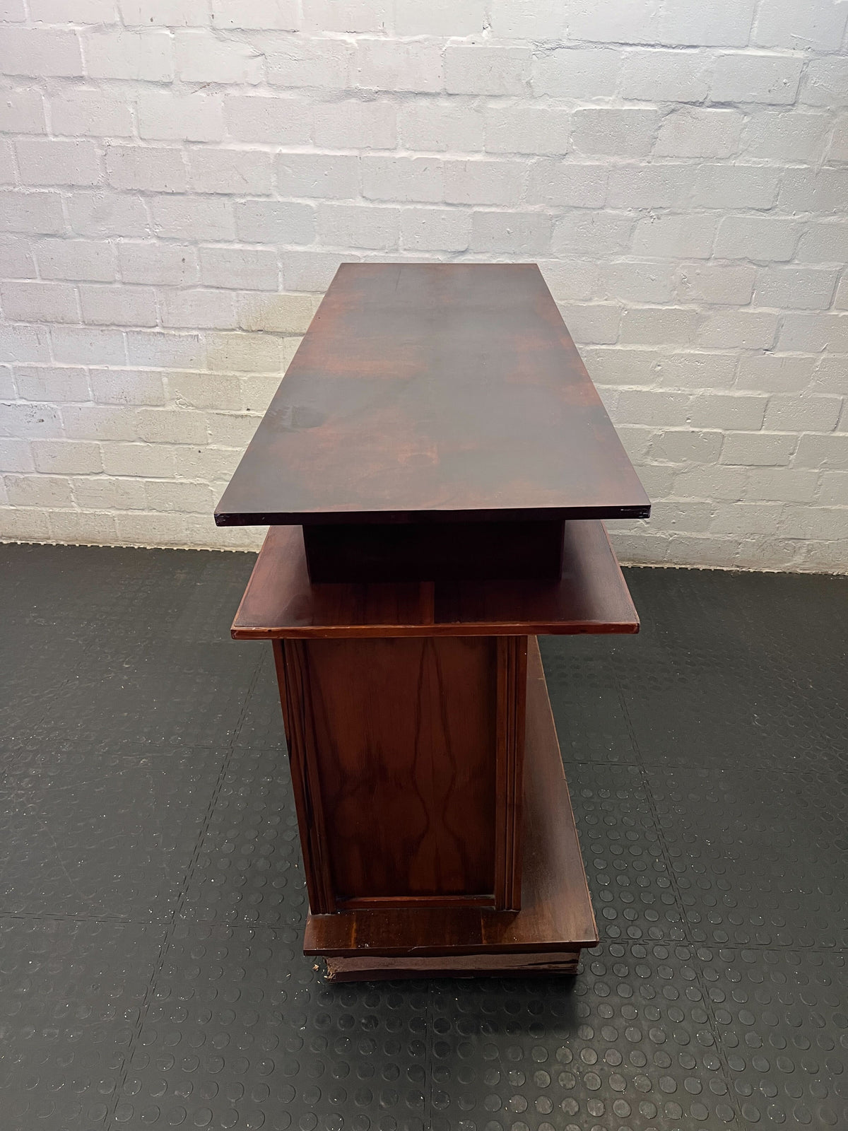 Retro Tiered Wooden Storage Cabinet | Mid-Century Style Sideboard