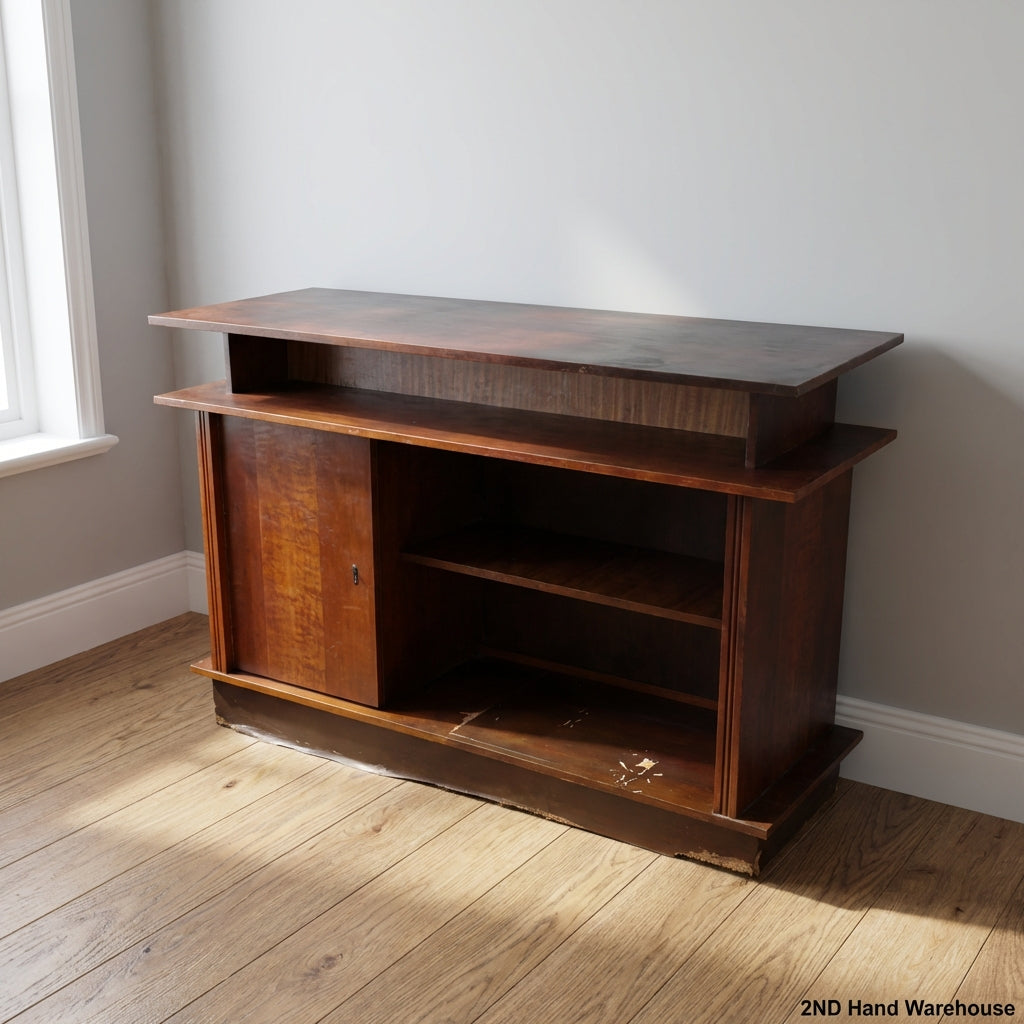 Retro Tiered Wooden Storage Cabinet | Mid-Century Style Sideboard