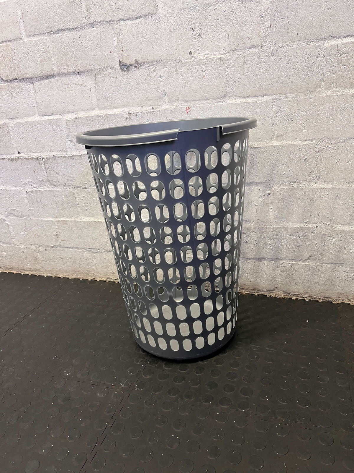 Versatile Grey Perforated Laundry Basket