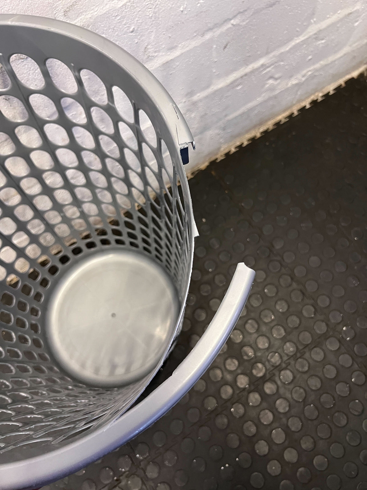 Versatile Grey Perforated Laundry Basket