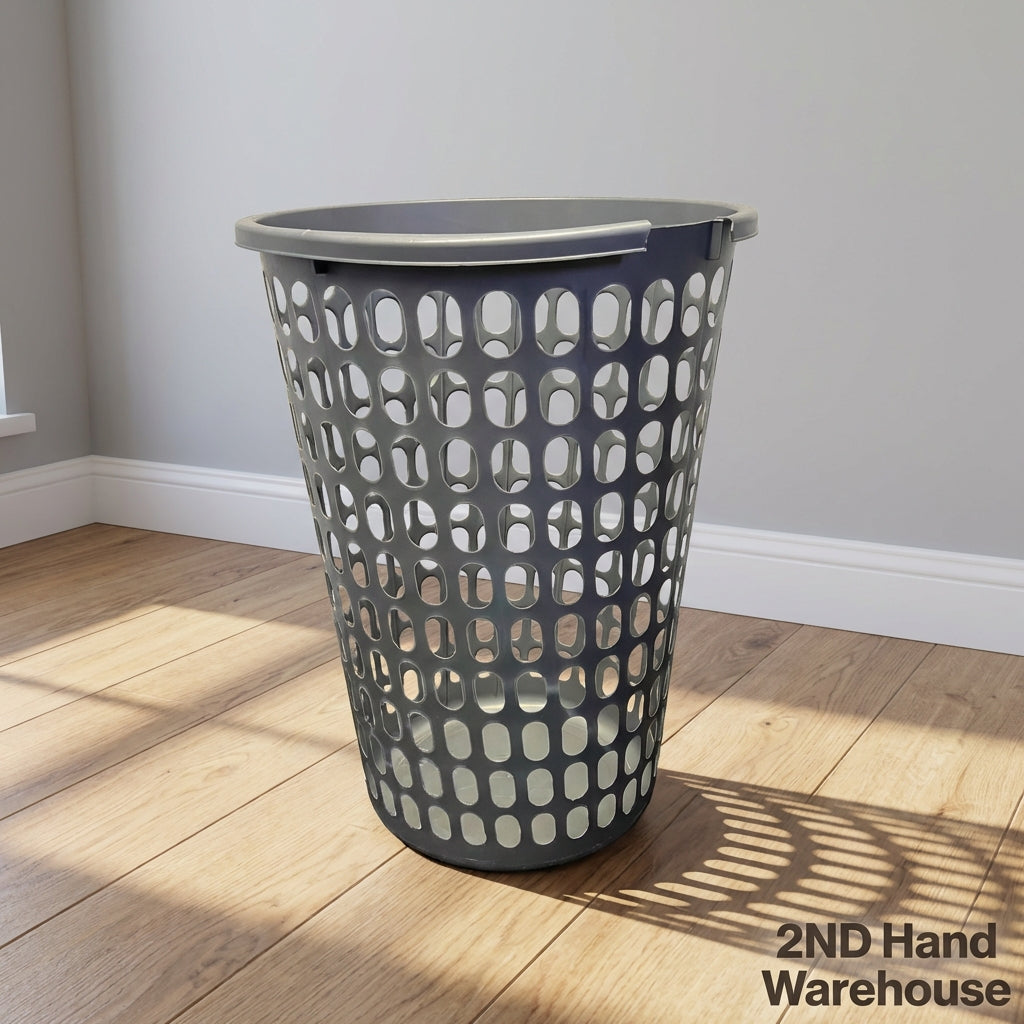 Versatile Grey Perforated Laundry Basket