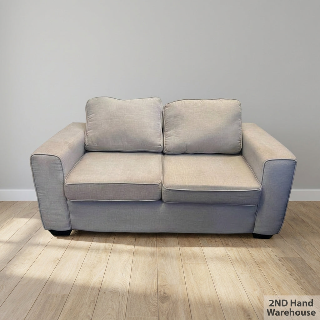 Comfy Light Grey Two-Seater Sofa - Modern Classic