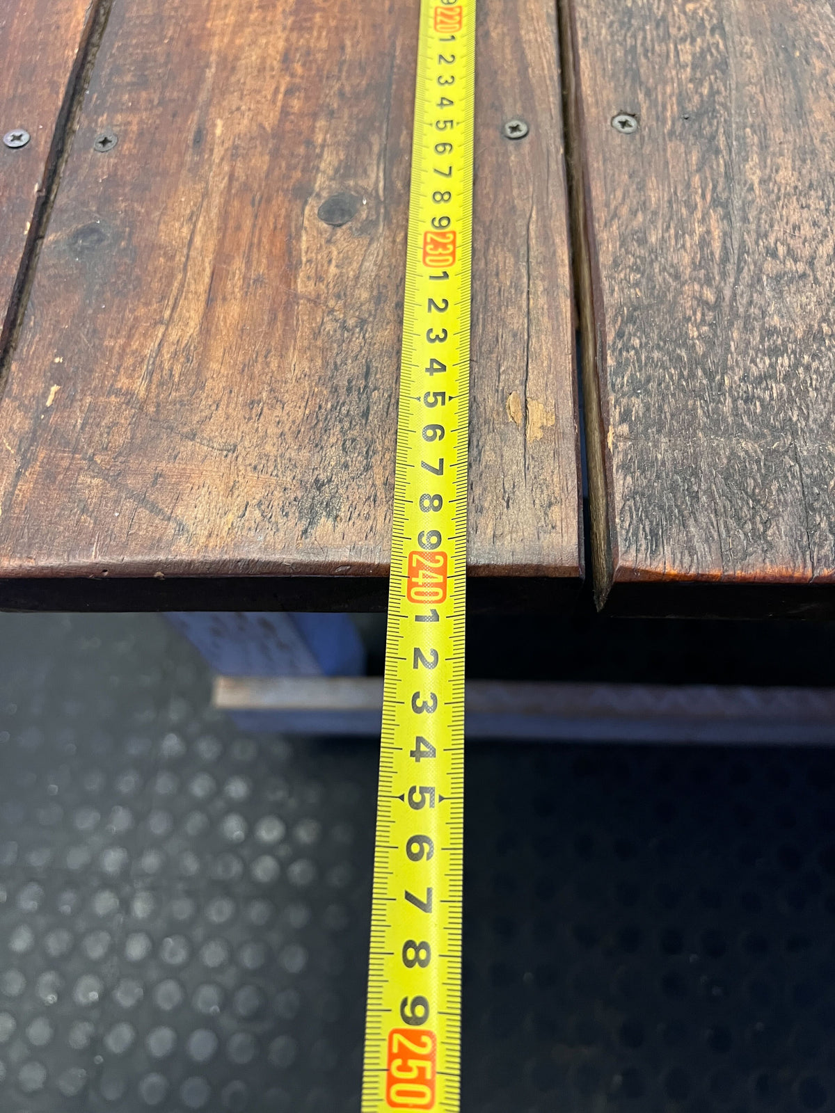 Rustic Reclaimed Wood & Grey Base Versatile Table - Fair used 240W x 94W x 75H