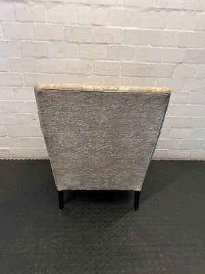 Elegant Damask Armchair - Cream & Gold Patterned Accent Chair - Fair used