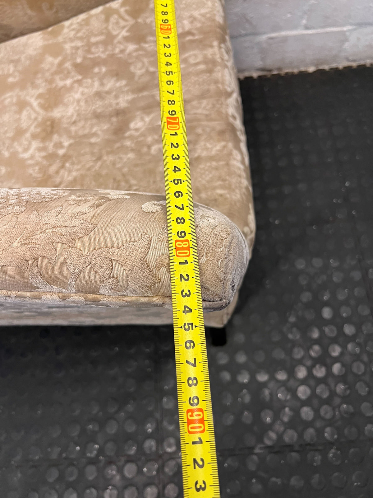 Elegant Damask Armchair - Cream & Gold Patterned Accent Chair - Fair used