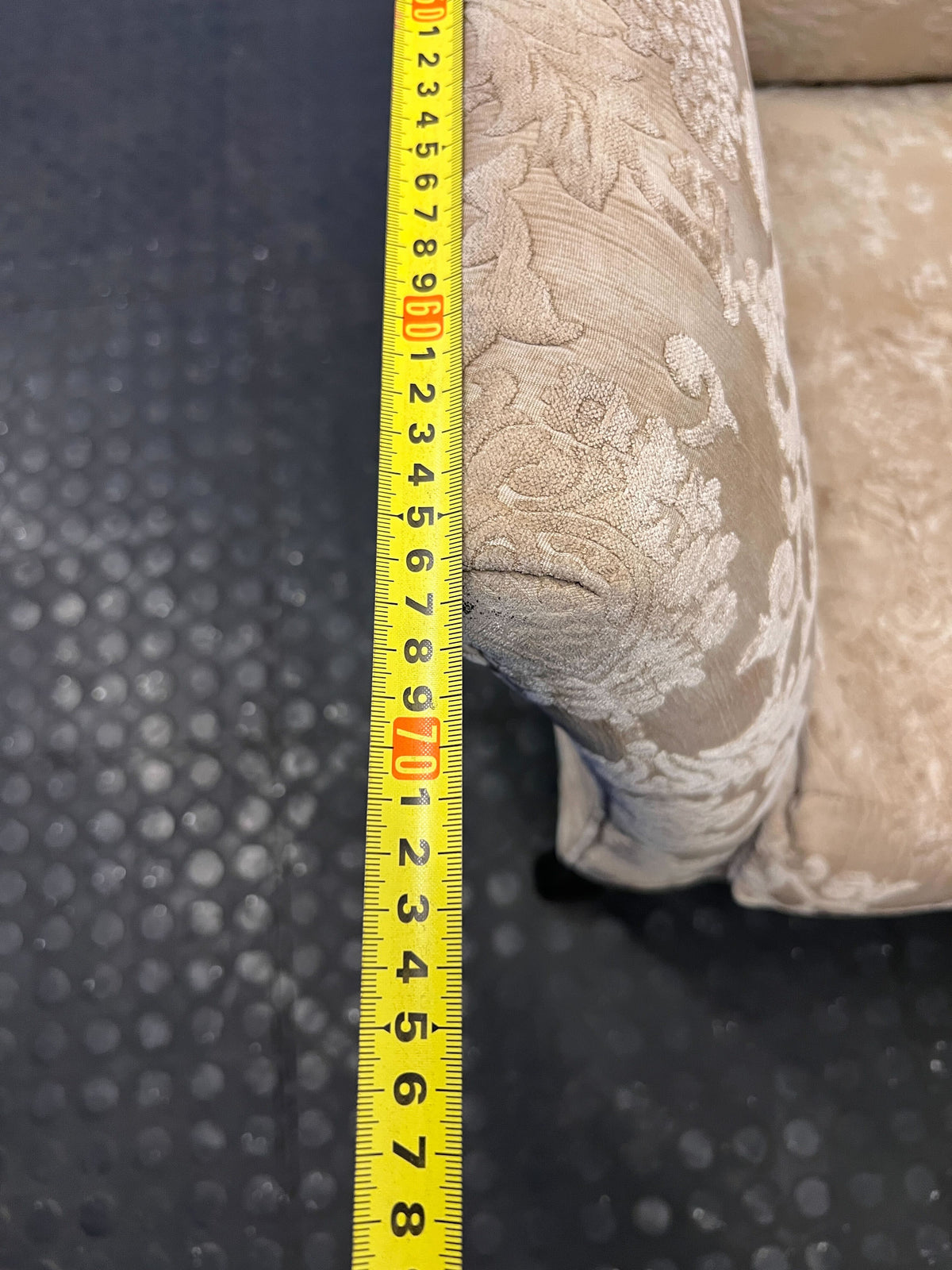 Elegant Damask Armchair - Cream & Gold Patterned Accent Chair - Fair used