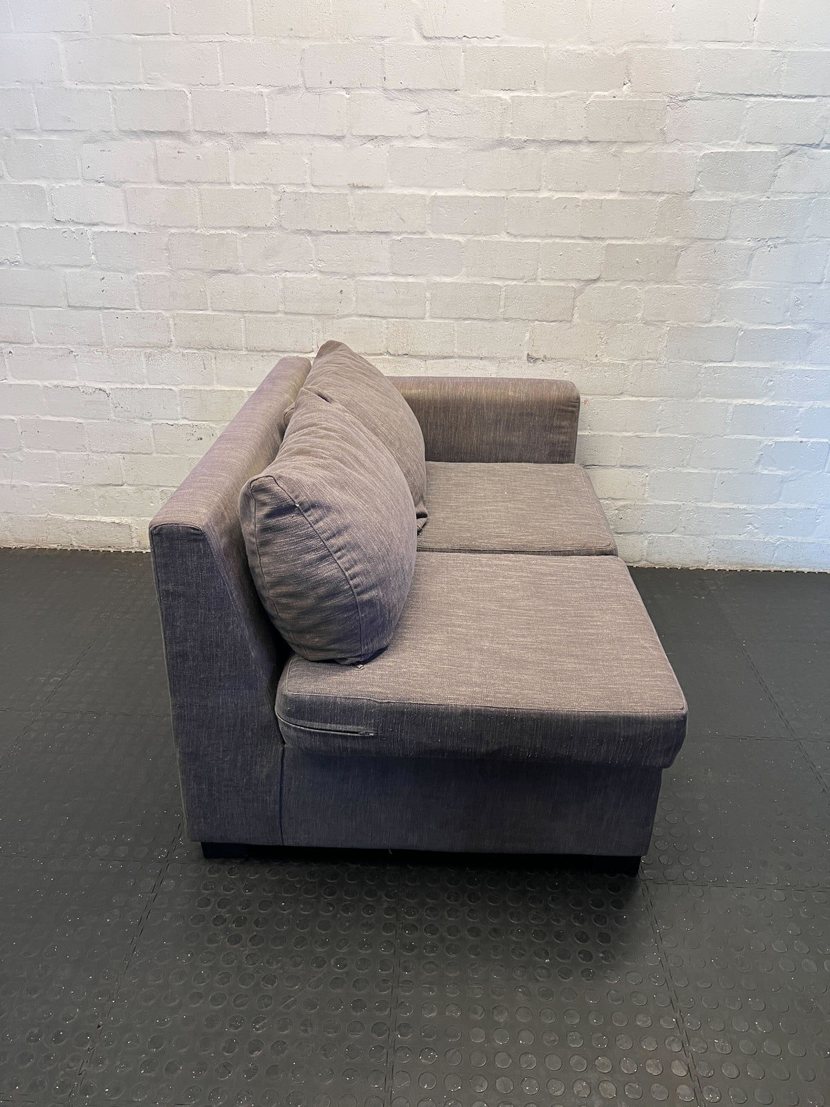Compact Grey 2-Seater Sofa with Right Armrest - Fair used