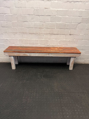 Rustic Distressed Wooden Bench - Good