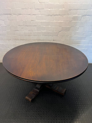 Classic Dark Wood Pedestal Dining Table 153cm