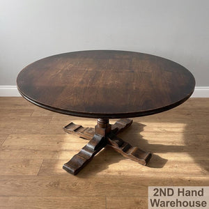 Classic Dark Wood Pedestal Dining Table 153cm