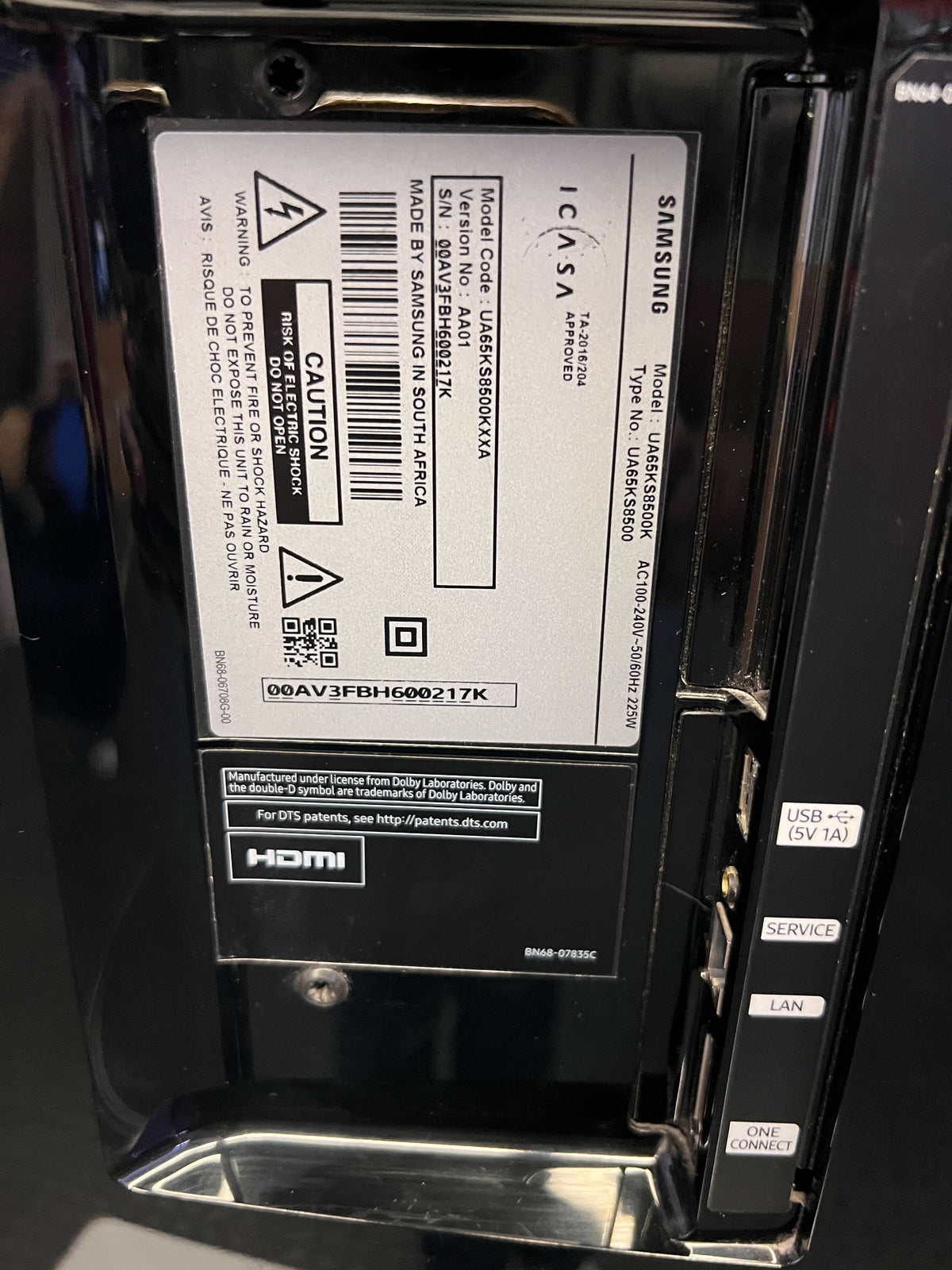 65inch Curved Screen Smart TV - Enhance Your Home Entertainment- Some ink lines on the screen