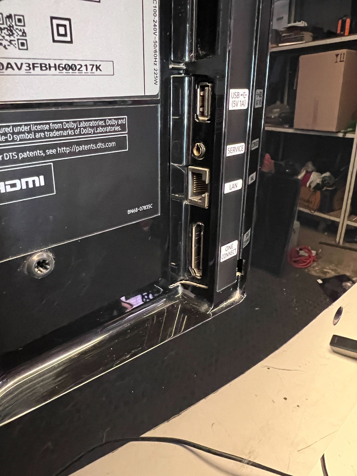 65inch Curved Screen Smart TV - Enhance Your Home Entertainment- Some ink lines on the screen