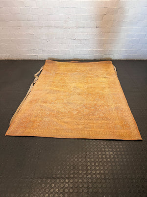 Vibrant Orange & Gold Patterned Area Rug - Some small damages 230 x 158cm - 2ndhandwarehouse.com