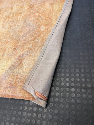 Vibrant Orange & Gold Patterned Area Rug - Some small damages 230 x 158cm - 2ndhandwarehouse.com