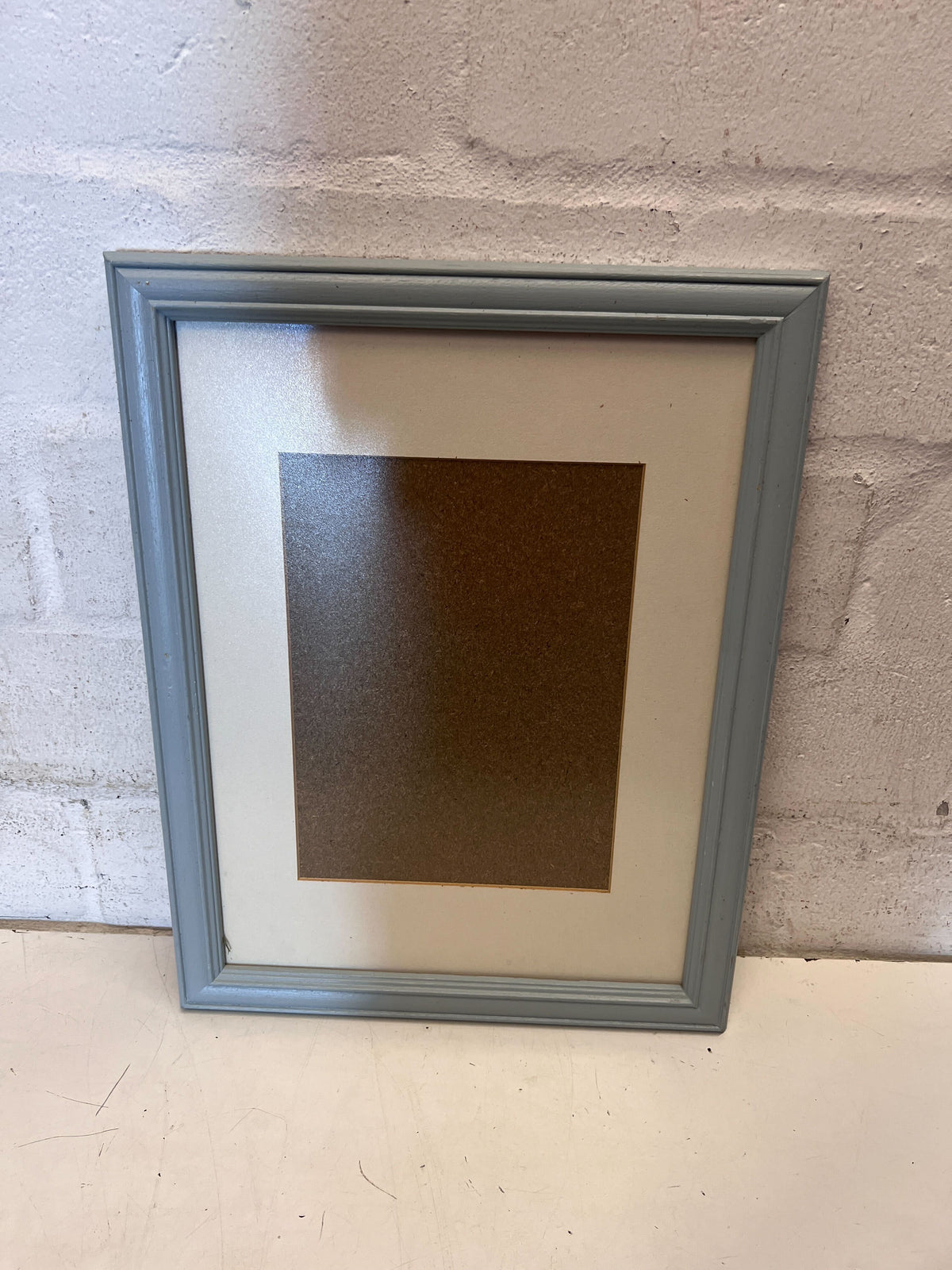 Charming Pastel Blue Picture Frame with White Mat - 2ndhandwarehouse.com