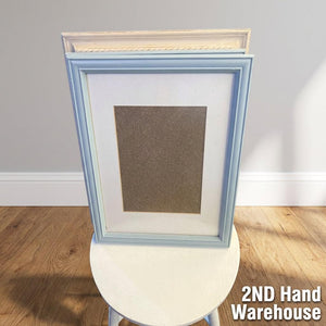 Charming Pastel Blue Picture Frame with White Mat - 2ndhandwarehouse.com