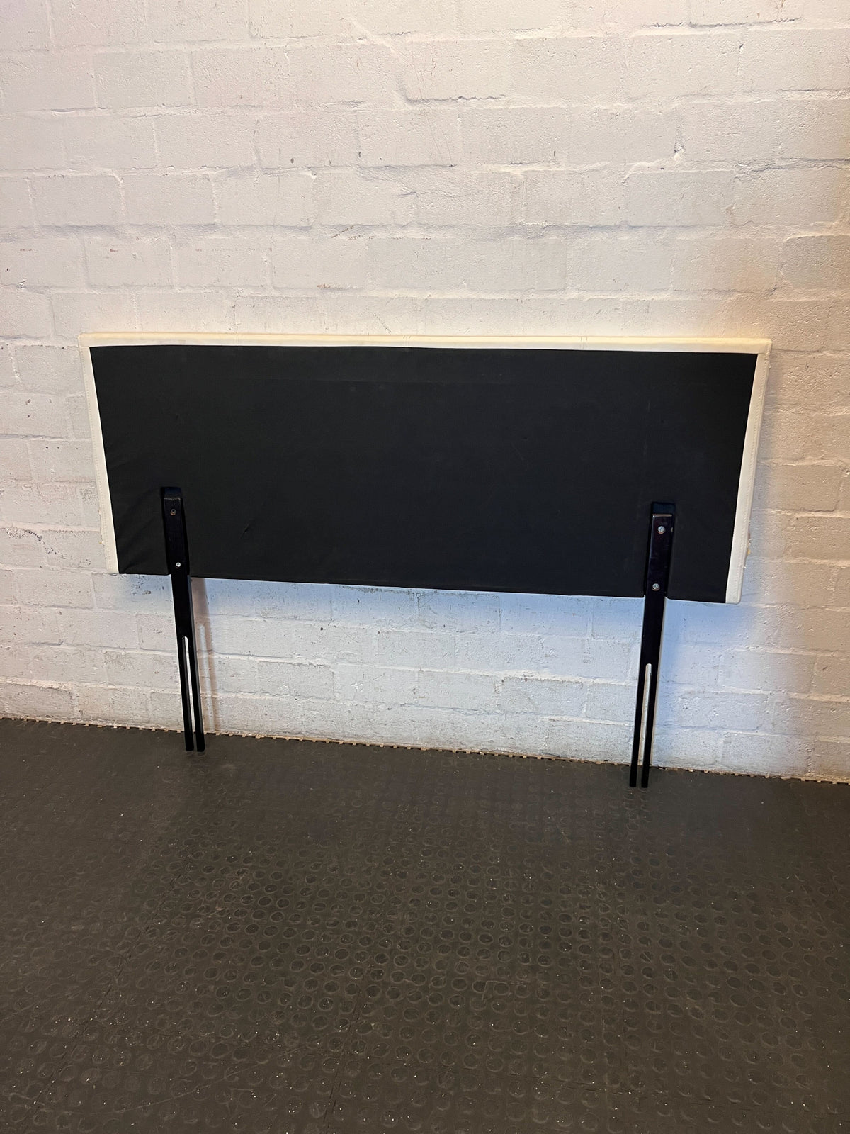 Retro Cream Headboard with Metal Legs - Damaged