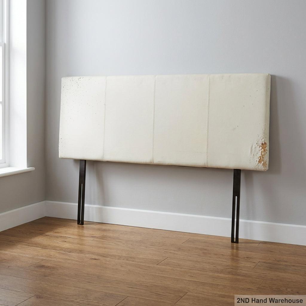 Retro Cream Headboard with Metal Legs - Damaged