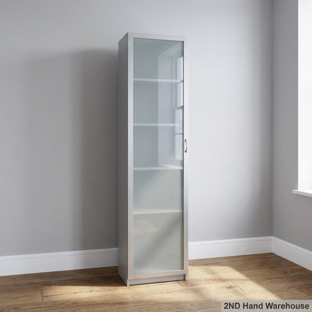 Sleek Frosted Glass Display Cabinet with Shelves - 2ndhandwarehouse.com