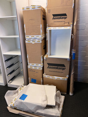 - Need to be assembled-Modular White Wardrobe Frames with Sliding Door Kit - 2ndhandwarehouse.com