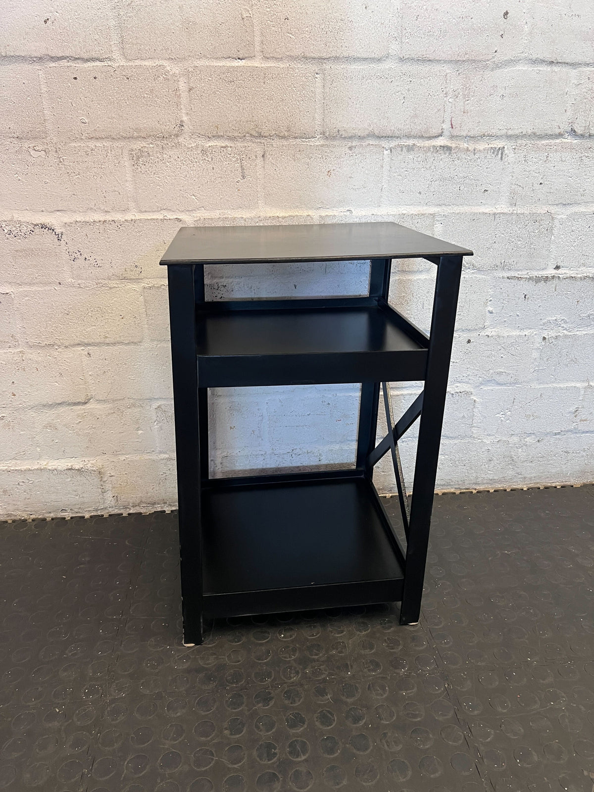 Versatile Black X-Design 3-Tier Side Table - 2ndhandwarehouse.com