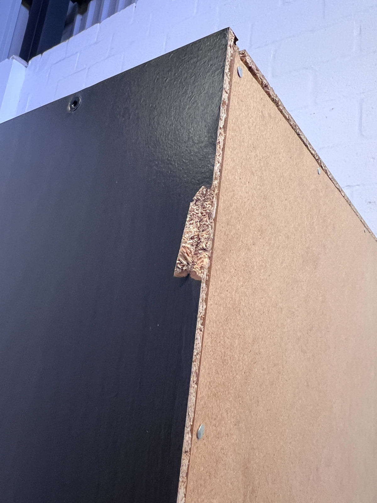 Stylish Dark Wood Double Wardrobe - The doors need hinges - 2ndhandwarehouse.com