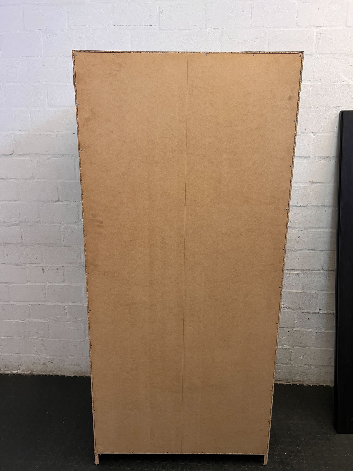 Stylish Dark Wood Double Wardrobe - The doors need hinges - 2ndhandwarehouse.com