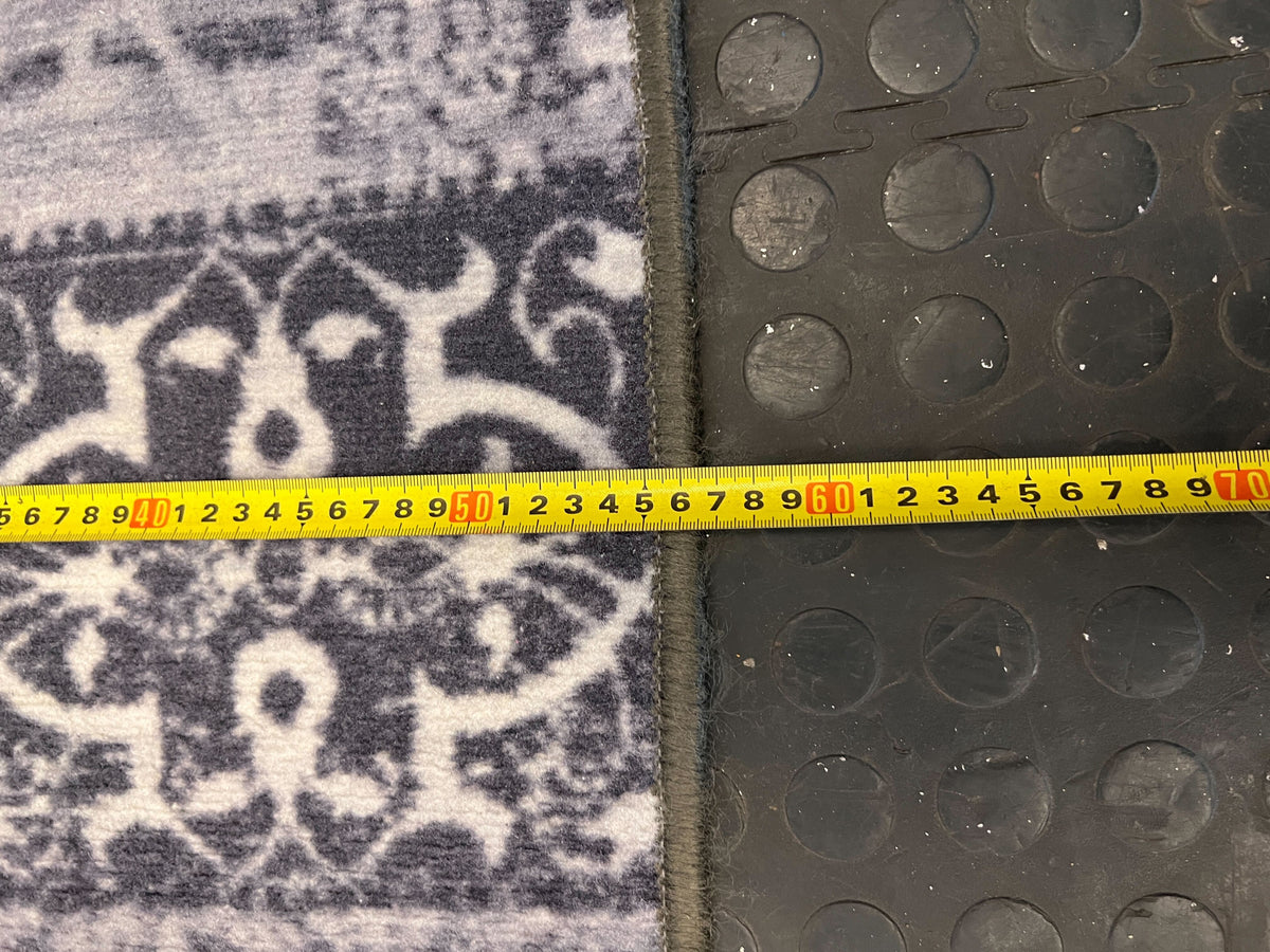 Stylish Grey & Navy Patchwork Accent Rug - 2ndhandwarehouse.com