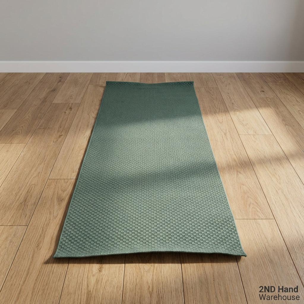 Stylish Sage Green Textured Runner Rug - 2ndhandwarehouse.com