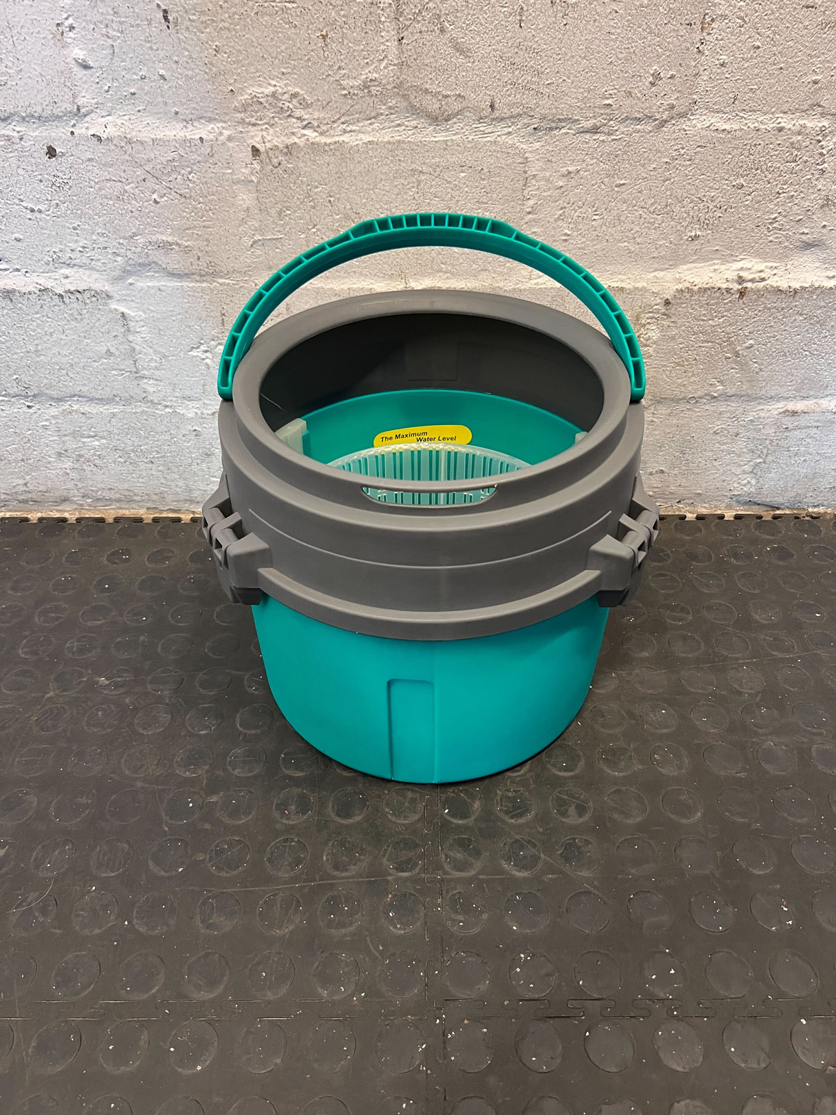 Efficient Spin Mop Bucket with Wringer - Teal & Grey - 2ndhandwarehouse.com