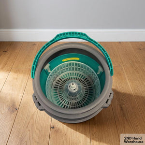 Efficient Spin Mop Bucket with Wringer - Teal & Grey - 2ndhandwarehouse.com