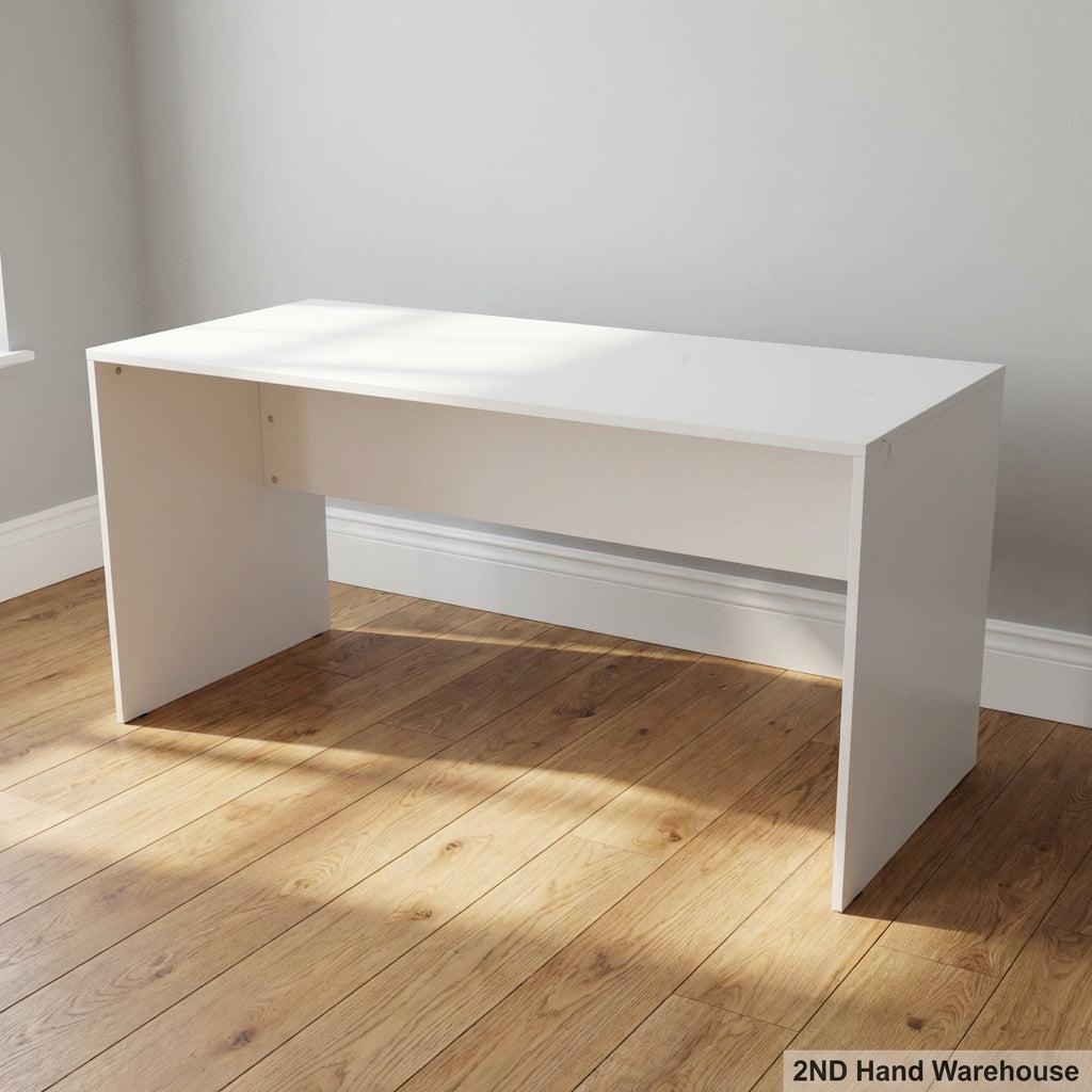Versatile White Minimalist Desk 163 x 57cm - 2ndhandwarehouse.com