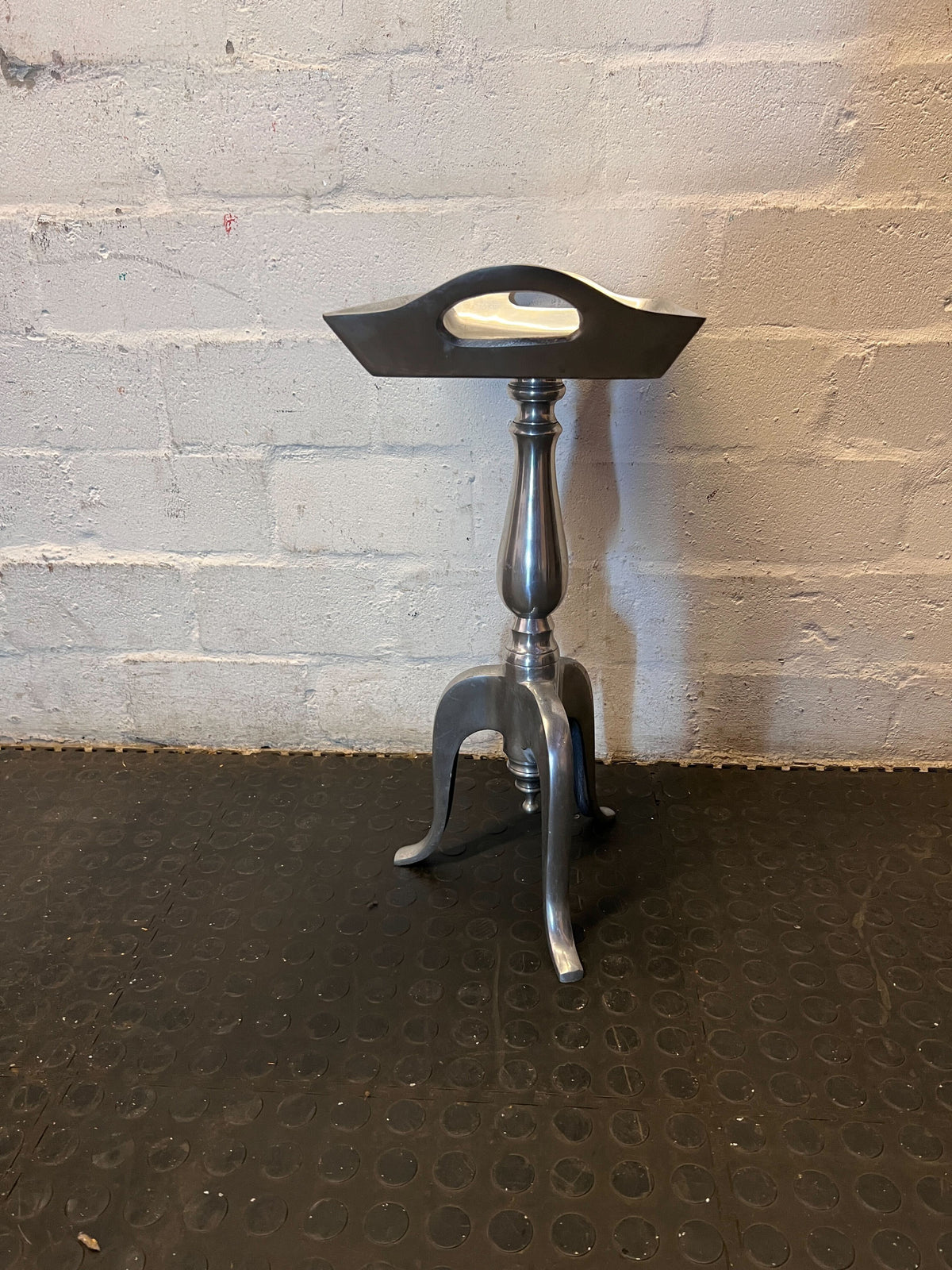 Elegant Silver Metal Pedestal Tray Table