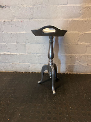 Elegant Silver Metal Pedestal Tray Table