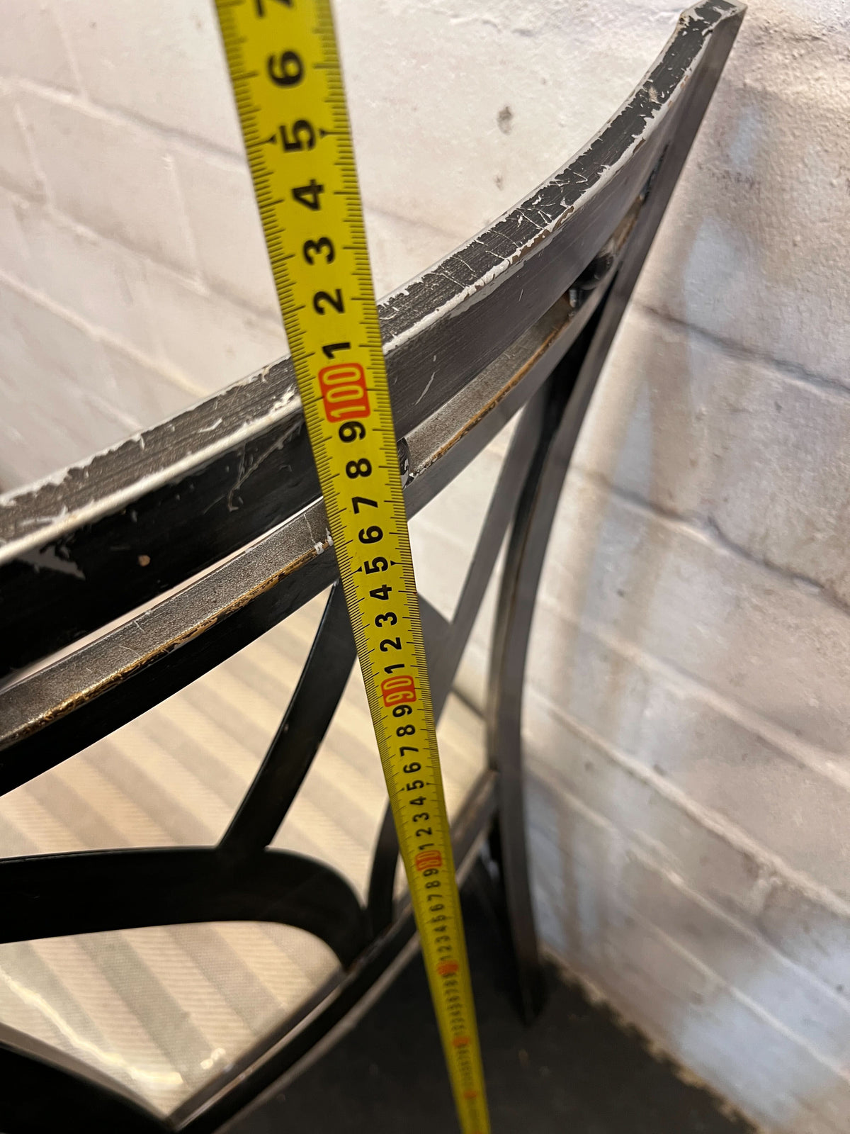 Elegant Grey Dining Chair with Striped Upholstery - Fair used