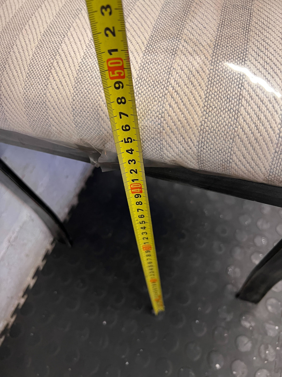 Elegant Grey Dining Chair with Striped Upholstery - Fair used