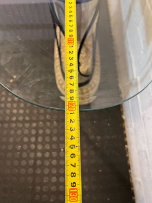 Elegant Neoclassical Glass Top Accent Table