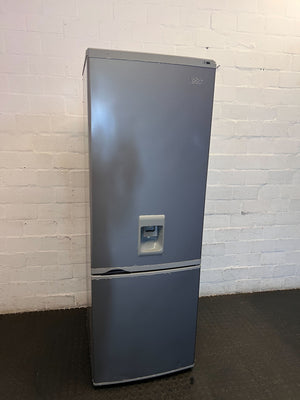Sleek Grey Fridge-Freezer with Water Dispenser - Missing drawers