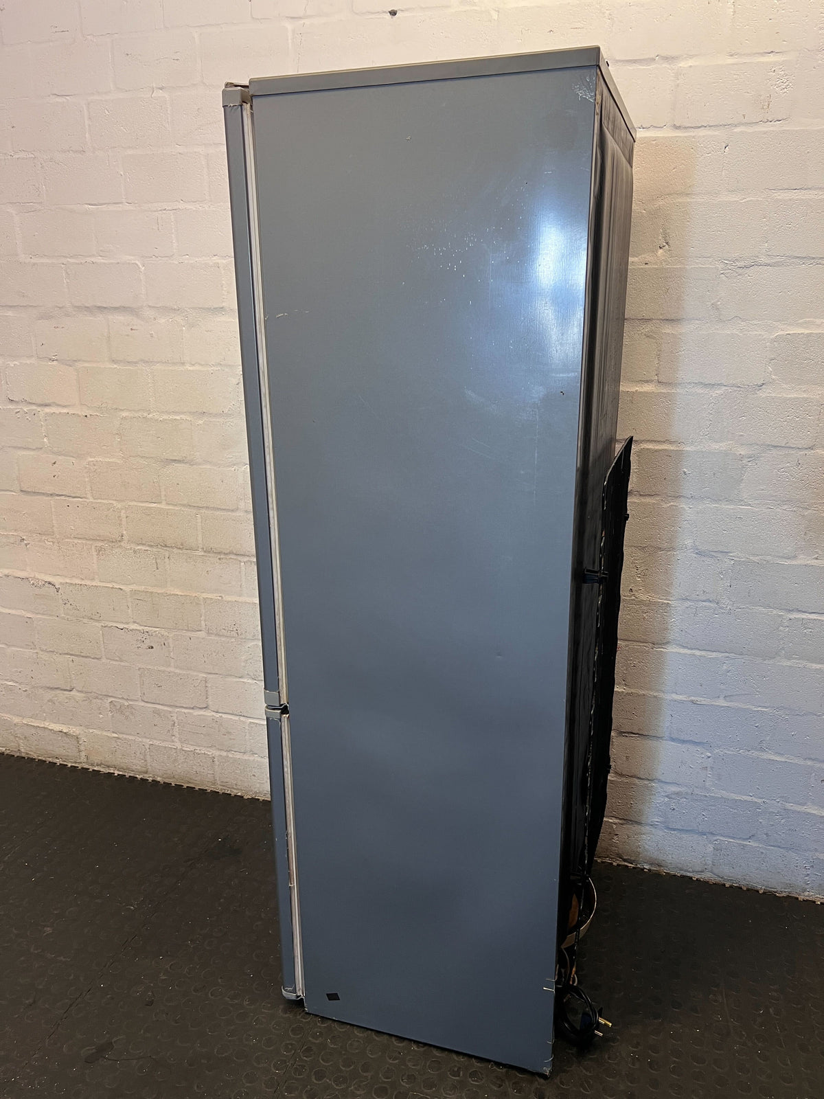 Sleek Grey Fridge-Freezer with Water Dispenser - Missing drawers