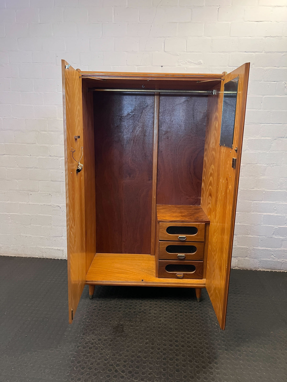 Retro Chic Wooden Wardrobe with Unique Grain ✨