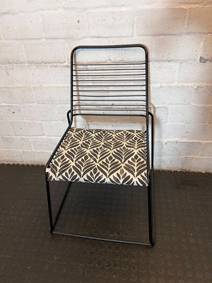 Industrial Chic Black Metal & Patterned Accent Chair - 2ndhandwarehouse.com