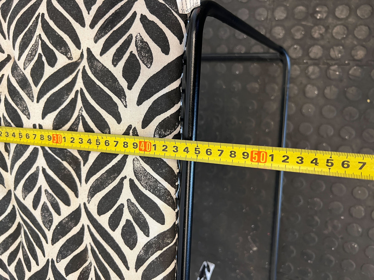 Industrial Chic Black Metal & Patterned Accent Chair - 2ndhandwarehouse.com