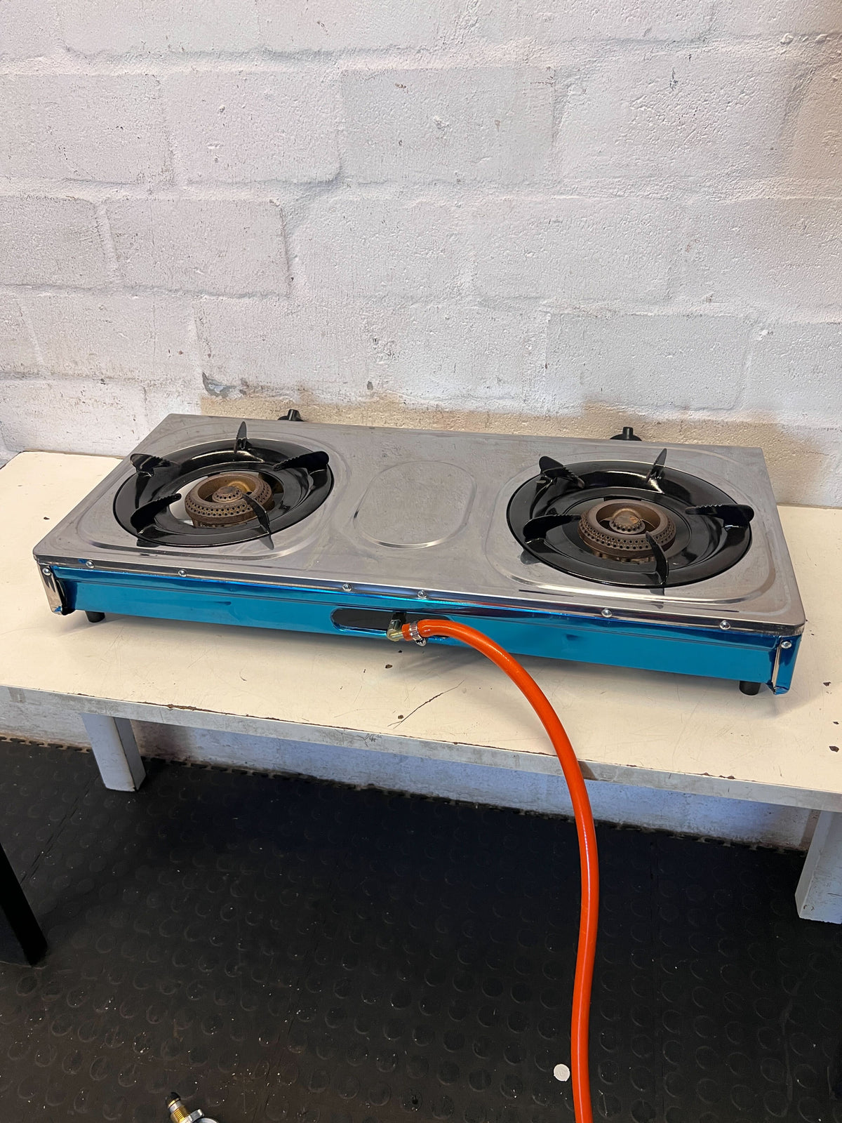 SCE Dual Burner Portable Gas Stove - Stainless Steel - 2ndhandwarehouse.com
