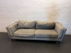 Stylish Grey Two-Seater Sofa